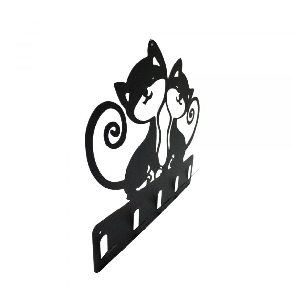 Perchero de acero con diseño de dos gatos enamorados - Imagen 10