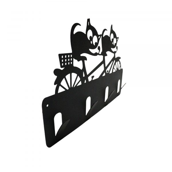 Perchero para Mascotas en Acero - Diseño Gatos y Bicicletas - Imagen 10