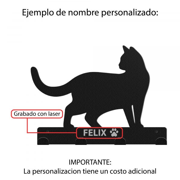 Perchero de acero Gato Grande para mascotas - Imagen 7