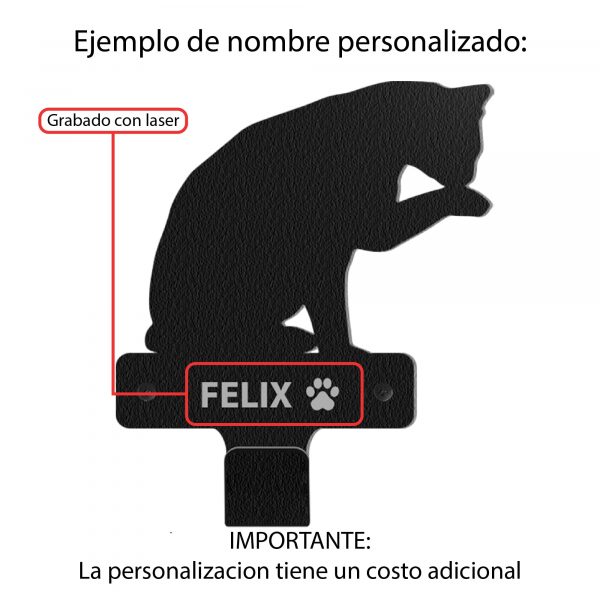 Porta Correas para Mascotas Estilo Gato en Acero | Diseño Único - Imagen 4