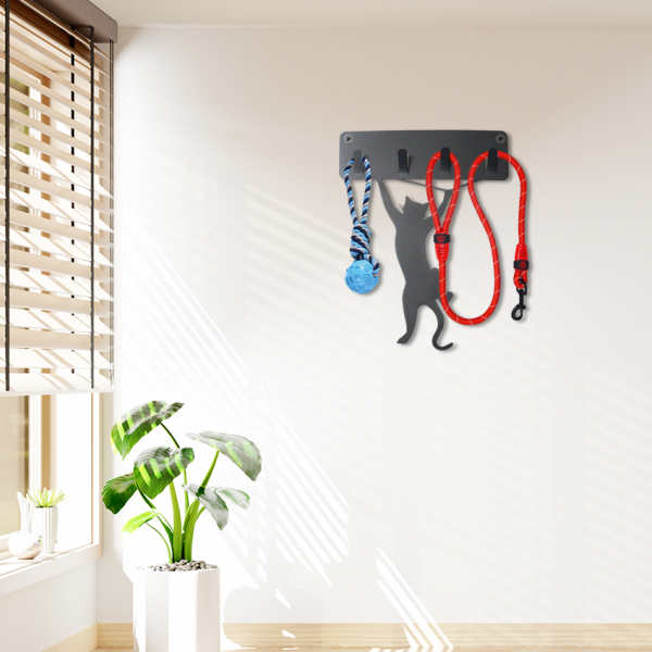 Perchero de acero con diseño de gato colgando - Imagen 7