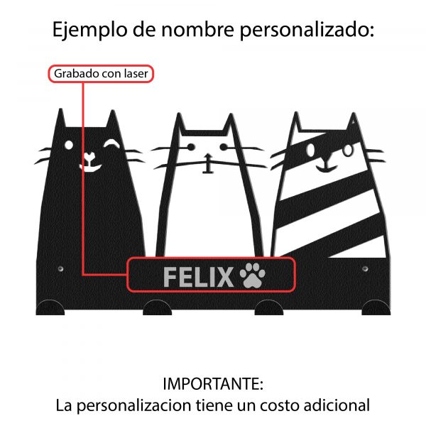 Perchero de Acero "Tres Gatos" - Funcionalidad y Estilo para tu Hogar - Imagen 4