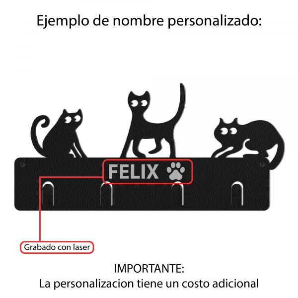 Perchero Para Mascotas En Acero: Estilo 3 Gatos Pequeños - Imagen 8