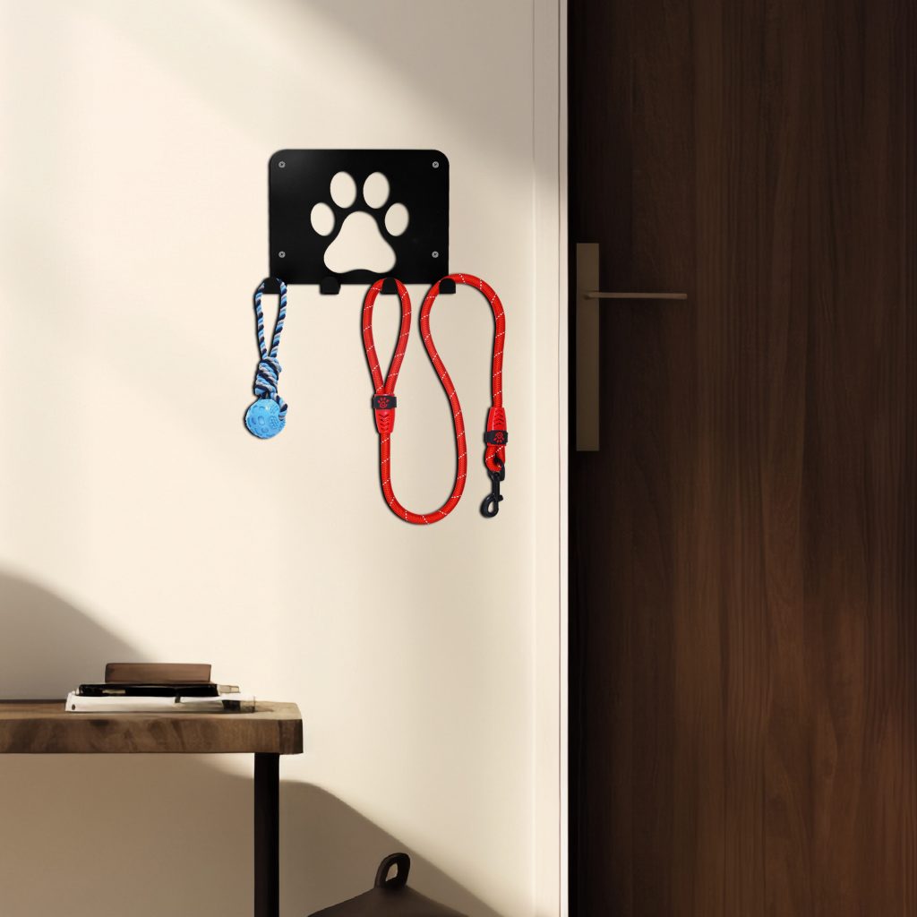 Perchero funcional Para Mascotas de Acero - Diseño Huellitas