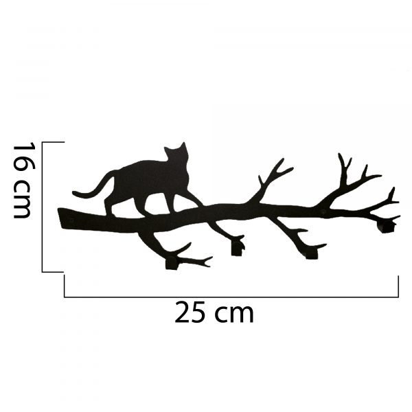 Perchero de Pared con Diseño de Gato en rama - Imagen 4