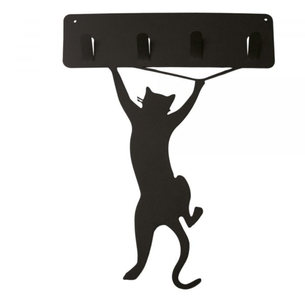 Perchero de acero con diseño de gato colgando - Imagen 2