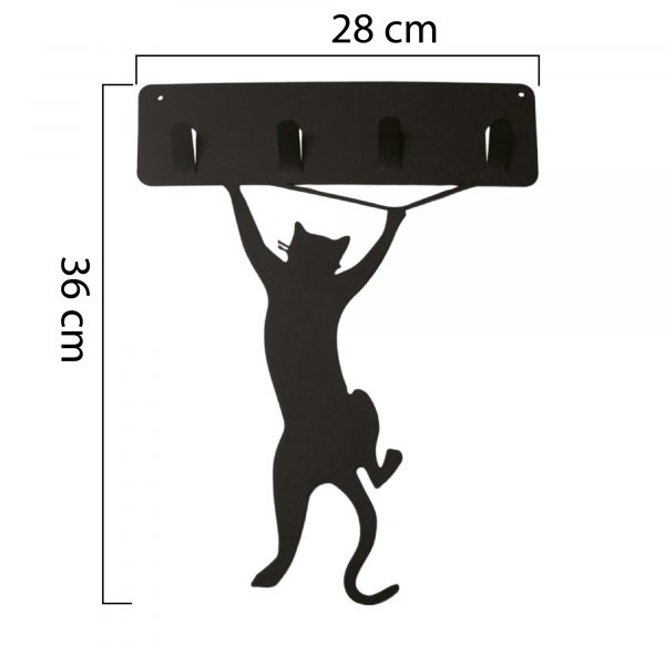 Perchero de acero con diseño de gato colgando - Imagen 10