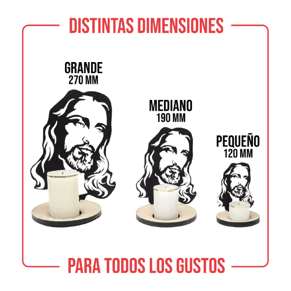 Porta Vela Religioso Personalizado con Proyección del Rostro de Jesús - Imagen 5
