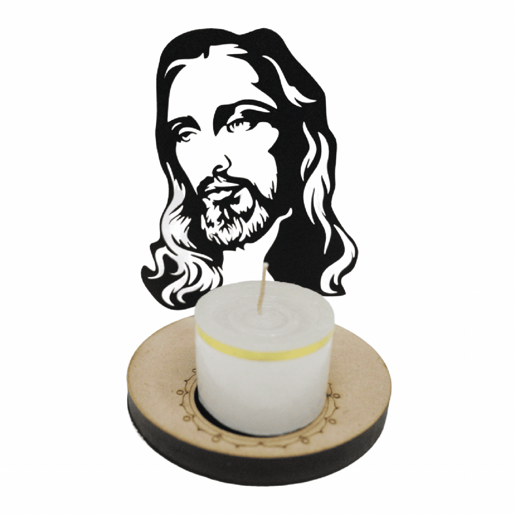 Porta Vela Religioso Personalizado con Proyección del Rostro de Jesús