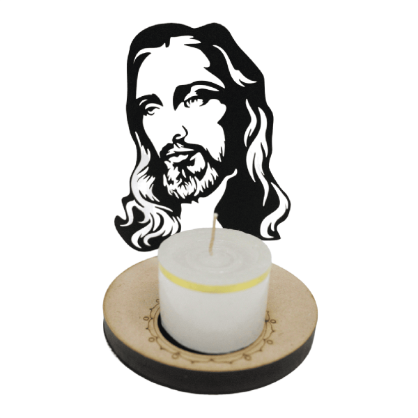 Porta Vela Religioso Personalizado con Proyección del Rostro de Jesús