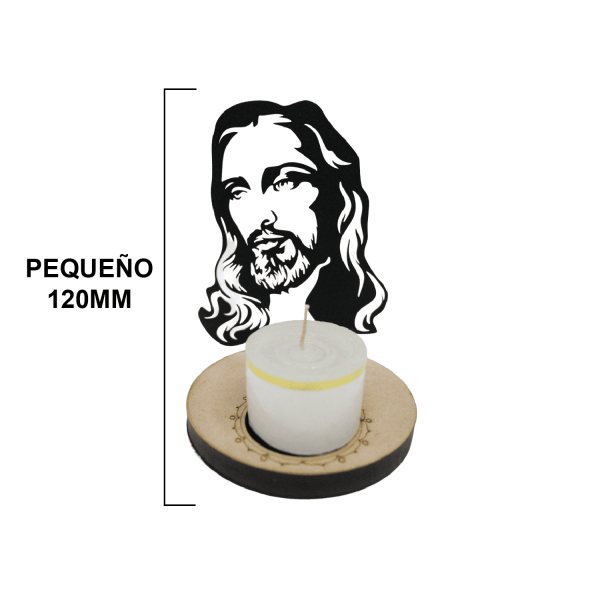 Porta Vela Religioso Personalizado con Proyección del Rostro de Jesús - Imagen 2