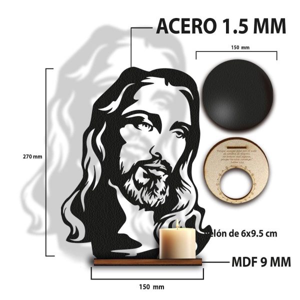 Porta Vela Religioso Personalizado con Proyección del Rostro de Jesús - Imagen 3