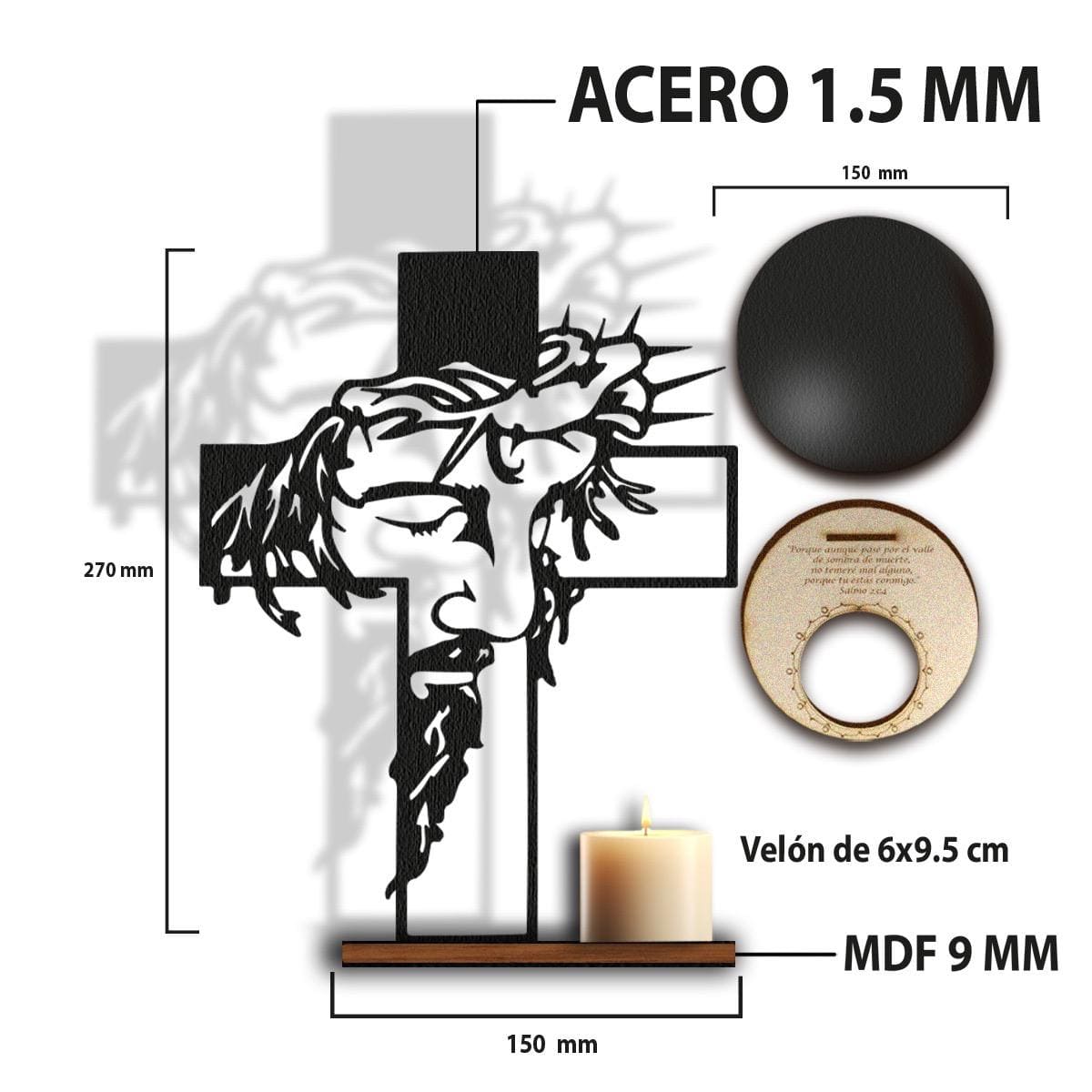 Porta Vela De Proyección De Cristo Cruz - Imagen 2