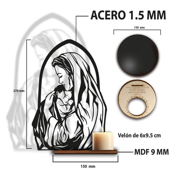 Porta Vela De Proyección De Virgen María - Imagen 3