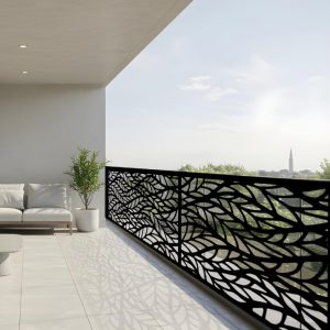 Panel metálico decorativo con Diseño de hojas grandes entrelazadas