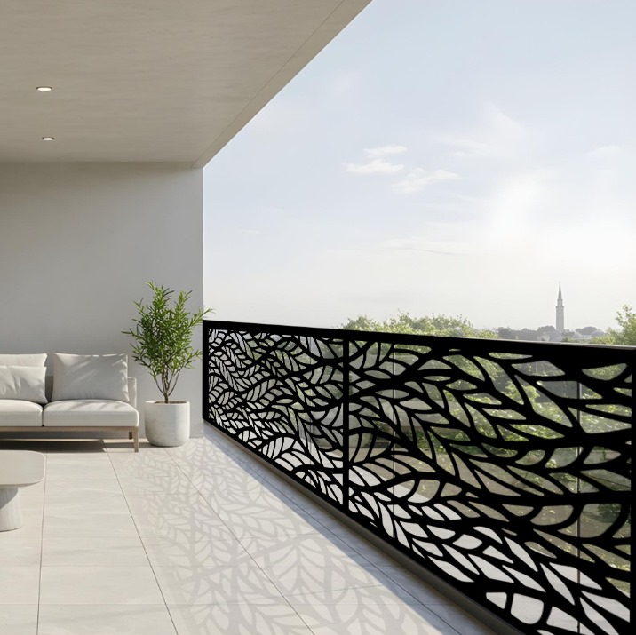 Panel metálico decorativo con Diseño de hojas grandes entrelazadas