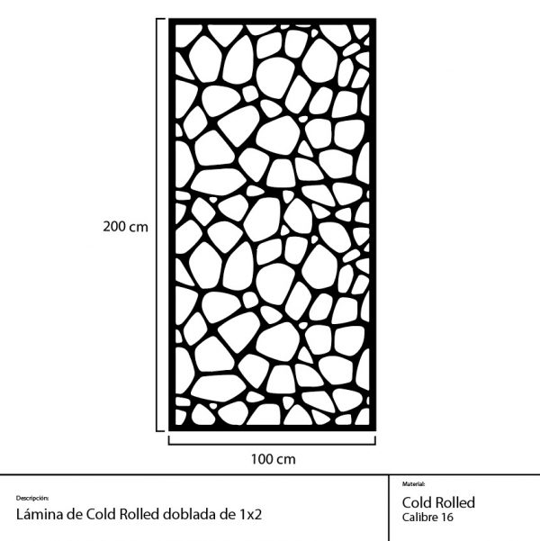 Panel decorativo de Piedras Irregulares en acero - Imagen 3