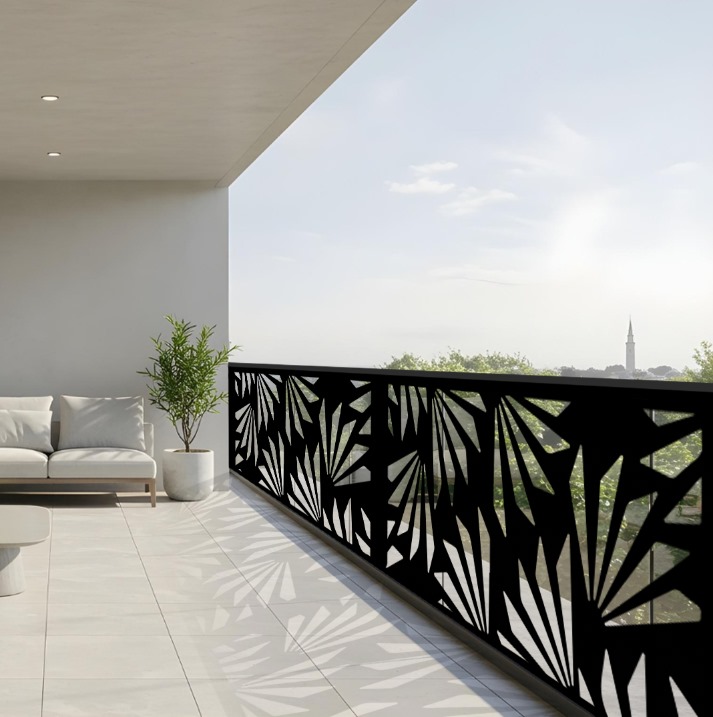 Panel Metálico Decorativo con Diseño de Abanicos