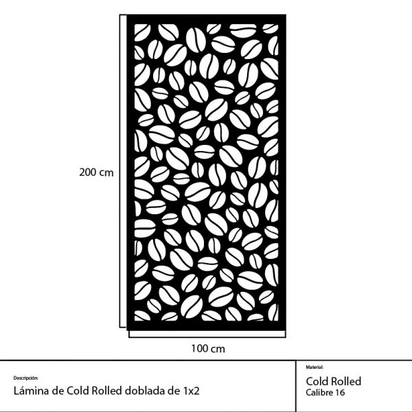 Panel metálico decorativo con diseño de granos de café - Imagen 2