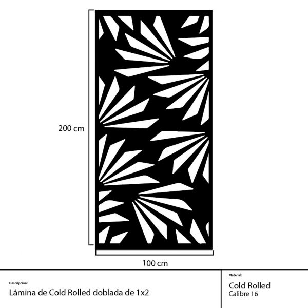 Panel Metálico Decorativo con Diseño de Abanicos - Imagen 2