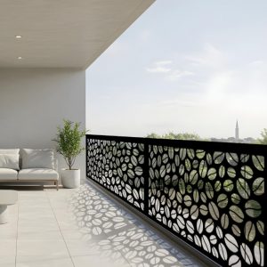 Panel metálico decorativo con diseño de granos de café