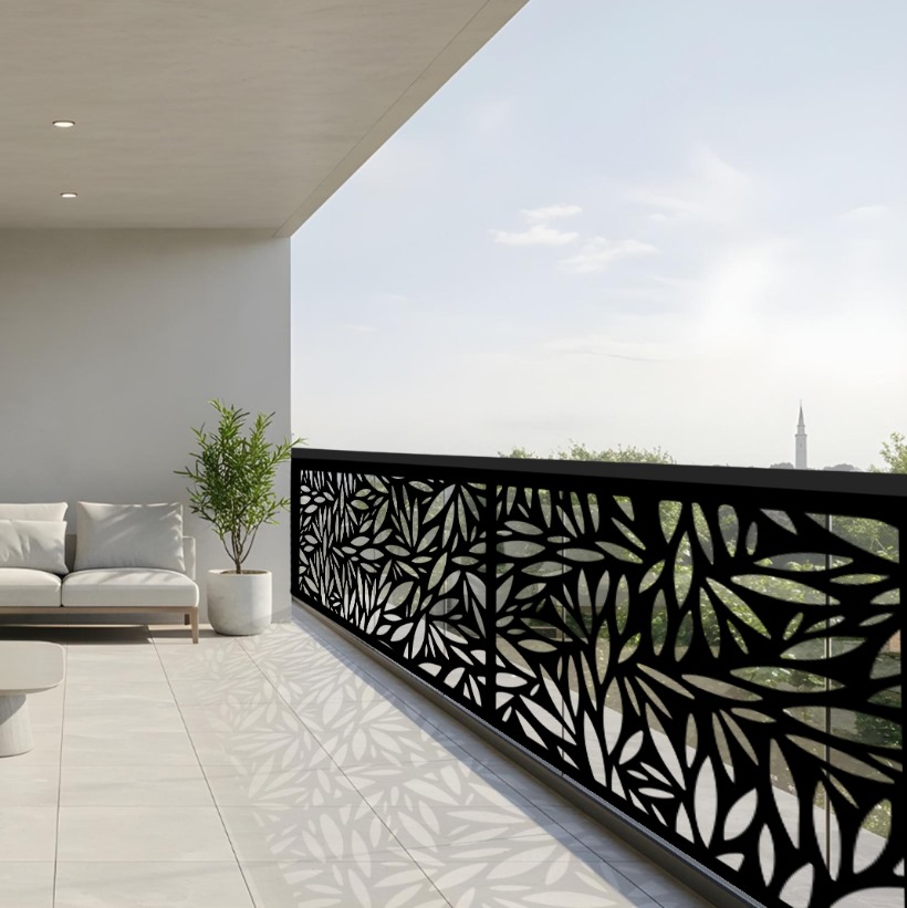 Panel Metálico Decorativo con Diseño de Hojas
